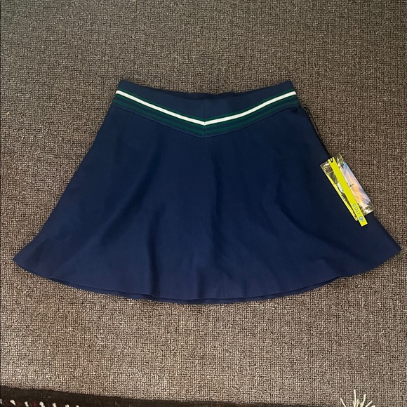 Kyodan Pants - Kyodan Navy Blue Golfing  Skort with Green and White Stripes